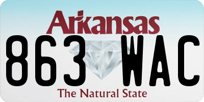 AR license plate 863WAC