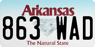 AR license plate 863WAD