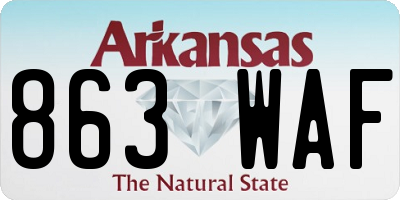 AR license plate 863WAF