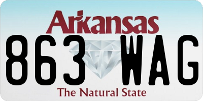 AR license plate 863WAG