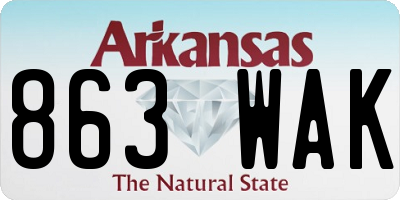 AR license plate 863WAK