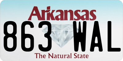 AR license plate 863WAL