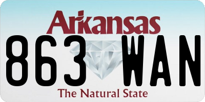 AR license plate 863WAN