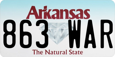 AR license plate 863WAR