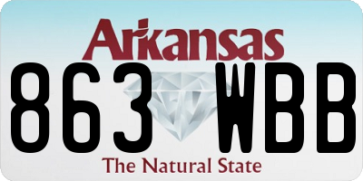 AR license plate 863WBB