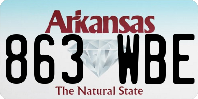 AR license plate 863WBE