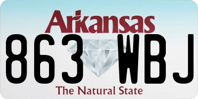 AR license plate 863WBJ