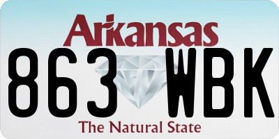 AR license plate 863WBK