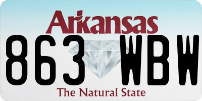 AR license plate 863WBW