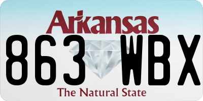 AR license plate 863WBX