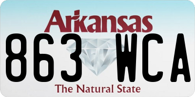 AR license plate 863WCA