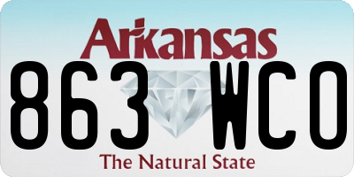 AR license plate 863WCO