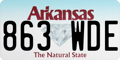 AR license plate 863WDE