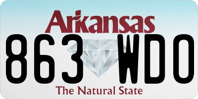 AR license plate 863WDO