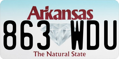 AR license plate 863WDU