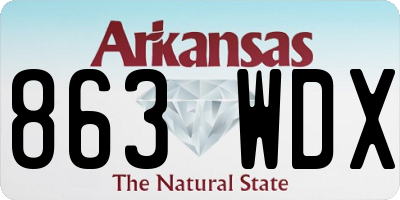 AR license plate 863WDX