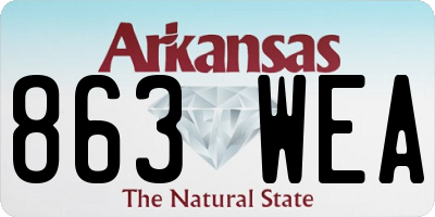 AR license plate 863WEA