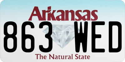 AR license plate 863WED