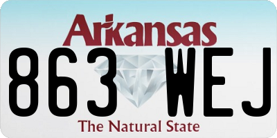 AR license plate 863WEJ