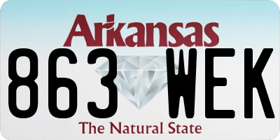 AR license plate 863WEK