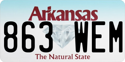 AR license plate 863WEM