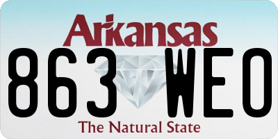 AR license plate 863WEO