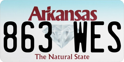 AR license plate 863WES