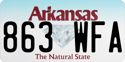 AR license plate 863WFA