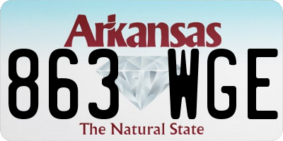 AR license plate 863WGE