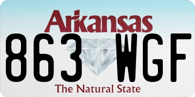 AR license plate 863WGF