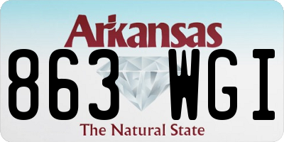 AR license plate 863WGI