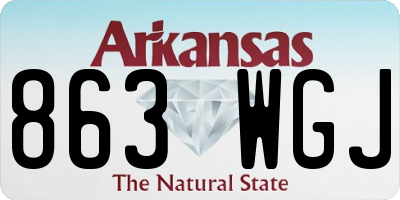 AR license plate 863WGJ
