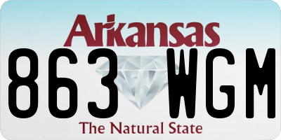 AR license plate 863WGM