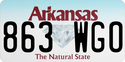 AR license plate 863WGO