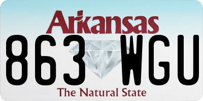 AR license plate 863WGU
