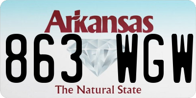 AR license plate 863WGW