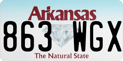 AR license plate 863WGX