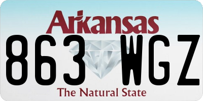 AR license plate 863WGZ