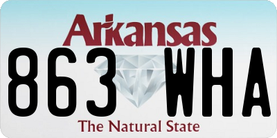 AR license plate 863WHA