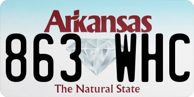 AR license plate 863WHC