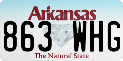 AR license plate 863WHG