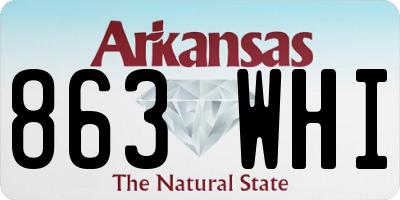 AR license plate 863WHI