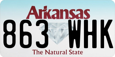AR license plate 863WHK