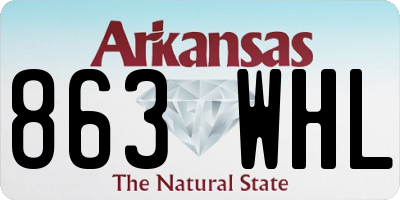 AR license plate 863WHL
