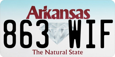 AR license plate 863WIF