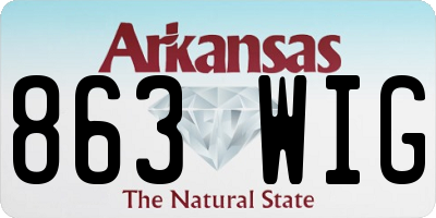 AR license plate 863WIG