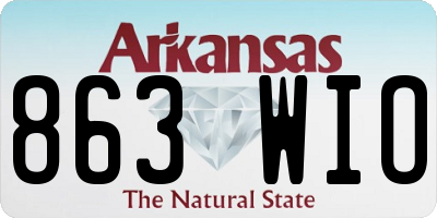 AR license plate 863WIO