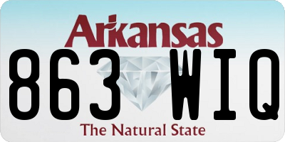 AR license plate 863WIQ