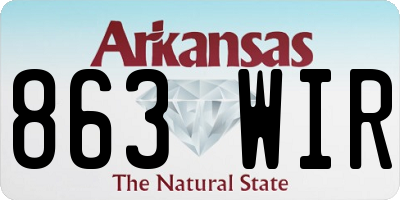 AR license plate 863WIR