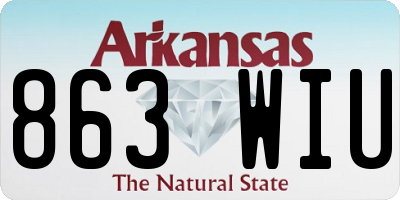 AR license plate 863WIU